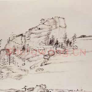 清代 曾熙《干笔山水册(十二帧)》国画山水作品图片鉴赏