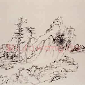 清代 曾熙《干笔山水册》国画山水作品图片鉴赏