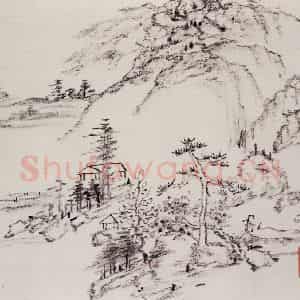 清代 曾熙《干笔山水册》国画山水作品图片鉴赏