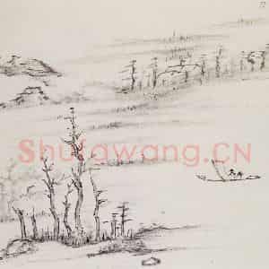 清代 曾熙《干笔山水册》国画山水作品图片鉴赏