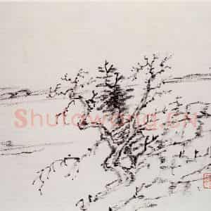 清代 曾熙《干笔山水册》国画山水作品图片鉴赏