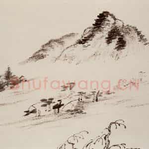清代 曾熙《干笔山水册》国画山水作品图片鉴赏