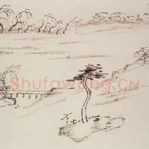 清代 曾熙《干笔山水册》国画山水作品图片鉴赏