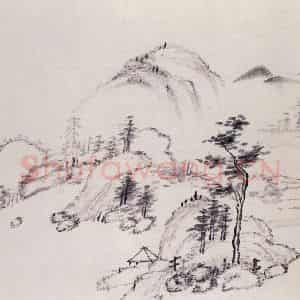 清代 曾熙《干笔山水册》国画山水作品图片鉴赏