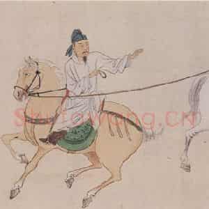 近现代 张大千《三马图卷(附局部图)》国画人物作品图片鉴赏