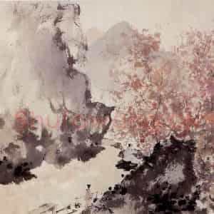 近现代 傅抱石《杜牧诗意图轴》国画山水作品图片鉴赏