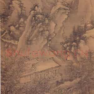 明代 谢时臣《雪人行旅图轴》国画人物作品图片鉴赏