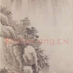 明代 张瑞图《深山行旅图轴》国画山水作品图片鉴赏