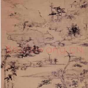 清代 查士标《南徐山水图轴》国画山水作品图片鉴赏