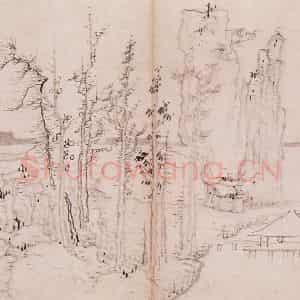龚贤《山水册》国画山水作品图片鉴赏