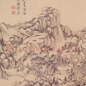 清代 王原祁《仿古山水册(十帧)》国画山水作品图片鉴赏