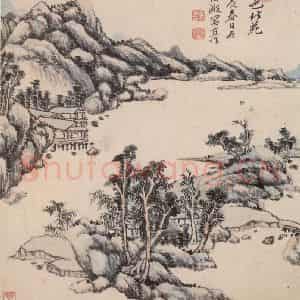 王原祁《仿古山水册》国画山水作品图片鉴赏