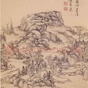 王原祁《仿古山水册》国画山水作品图片鉴赏