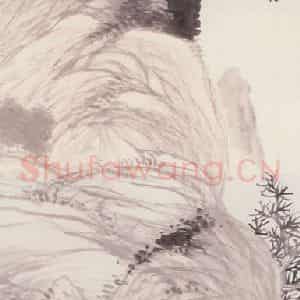 清代 任伯年《山阁流泉图轴》国画山水作品图片鉴赏