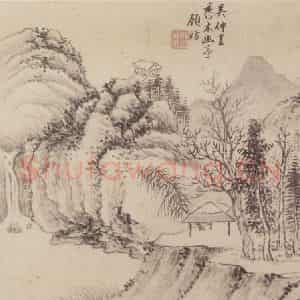 顾昉《仿古山水册》国画山水作品图片鉴赏