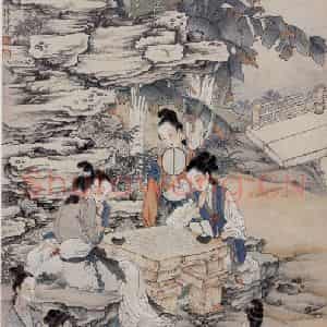徐燕孙《观弈图》国画人物作品图片鉴赏