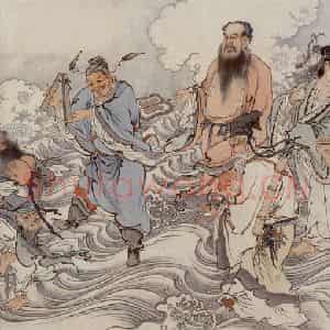 1940年 徐燕孙《海峤仙踪》国画人物作品图片鉴赏