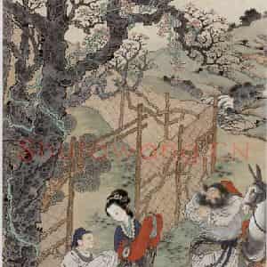 徐燕孙《风尘侠侣》国画人物作品图片鉴赏