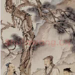 徐燕孙《松下高士》国画人物作品图片鉴赏
