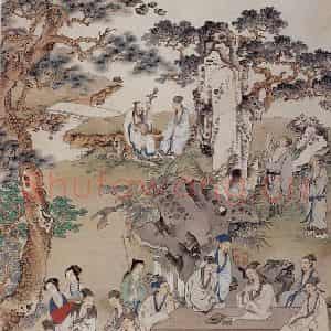 1941年 徐燕孙《西园雅集图》国画人物作品图片鉴赏