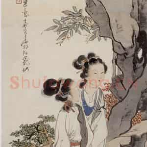 1935年 徐燕孙《双美图》国画人物作品图片鉴赏