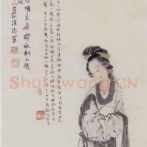 徐燕孙《西施浣纱》国画人物作品图片鉴赏