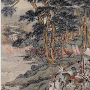 1943年 徐燕孙《文姬归汉》国画人物作品图片鉴赏