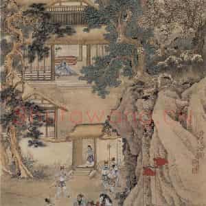 1943年 徐燕孙《隆中三顾图》国画人物作品图片鉴赏