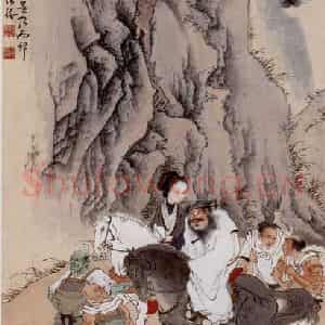 徐燕孙《钟进士游山图》国画人物作品图片鉴赏