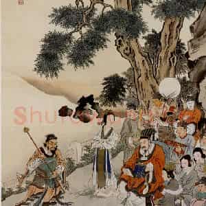 1926年 徐燕孙《袁盎却坐图》国画人物作品图片鉴赏
