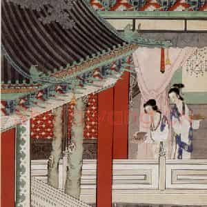 1936年 徐燕孙《上苑清晓》国画人物作品图片鉴赏