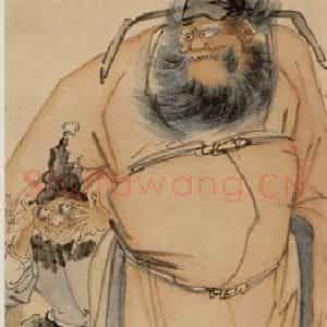 1936年 徐燕孙《师梁待诏法写钟馗》国画人物作品图片鉴赏