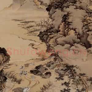 1936年 徐燕孙《关河行旅图》国画人物作品图片鉴赏