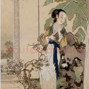 徐燕孙《蕉阴仕女》国画人物作品图片鉴赏