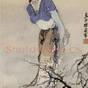 徐燕孙《踏雪寻梅》国画人物作品图片鉴赏