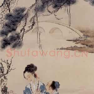 徐燕孙《写蒋尧章故事》国画人物作品图片鉴赏