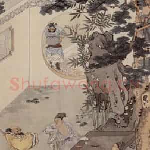 1914年 徐燕孙《紫钗记》国画人物作品图片鉴赏