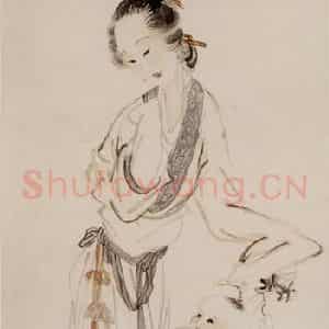 徐燕孙《折桂戏婴》国画人物作品图片鉴赏