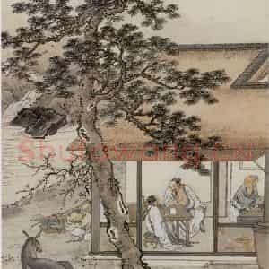 徐燕孙《卢生遇吕岩故事》国画人物作品图片鉴赏