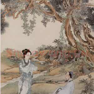 徐燕孙《琴操参禅》国画人物作品图片鉴赏