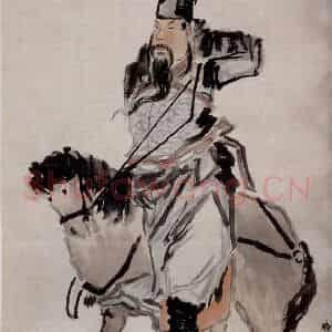 约1921-1922年 齐白石《关公骑马图》国画人物作品图片鉴赏