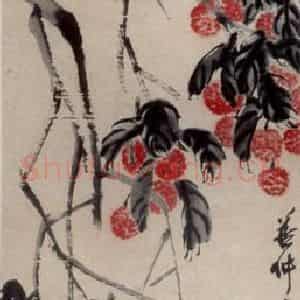 1924年底-1925年初 齐白石《多荔图》国画花鸟作品图片鉴赏