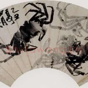 1925年 齐白石《螃蟹图》国画花鸟作品图片鉴赏
