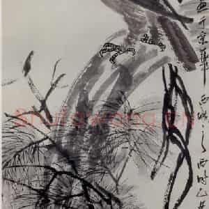 1925年 齐白石《松鹰》国画花鸟作品图片鉴赏
