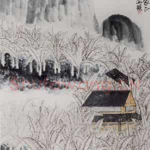 1925年 齐白石《绿天野屋图》国画山水作品图片鉴赏