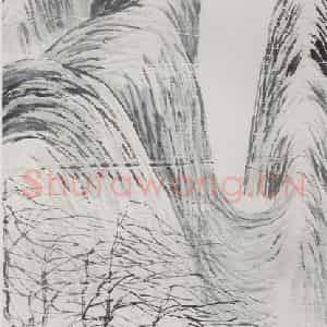 约20年代中期 齐白石《风柳图》国画山水作品图片鉴赏