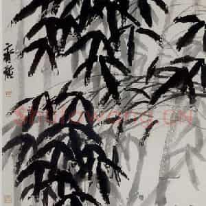 约20年代中期 齐白石《竹》国画花鸟作品图片鉴赏