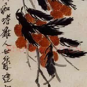 约20年代中期 齐白石《荔枝》国画花鸟作品图片鉴赏