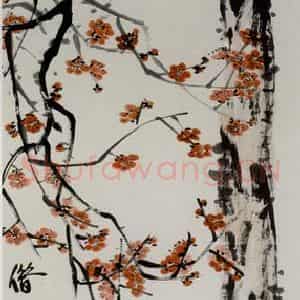 约20年代中期 齐白石《梅花》国画花鸟作品图片鉴赏