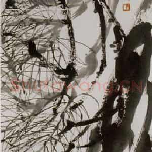 1927年 齐白石《苍松图》国画花鸟作品图片鉴赏